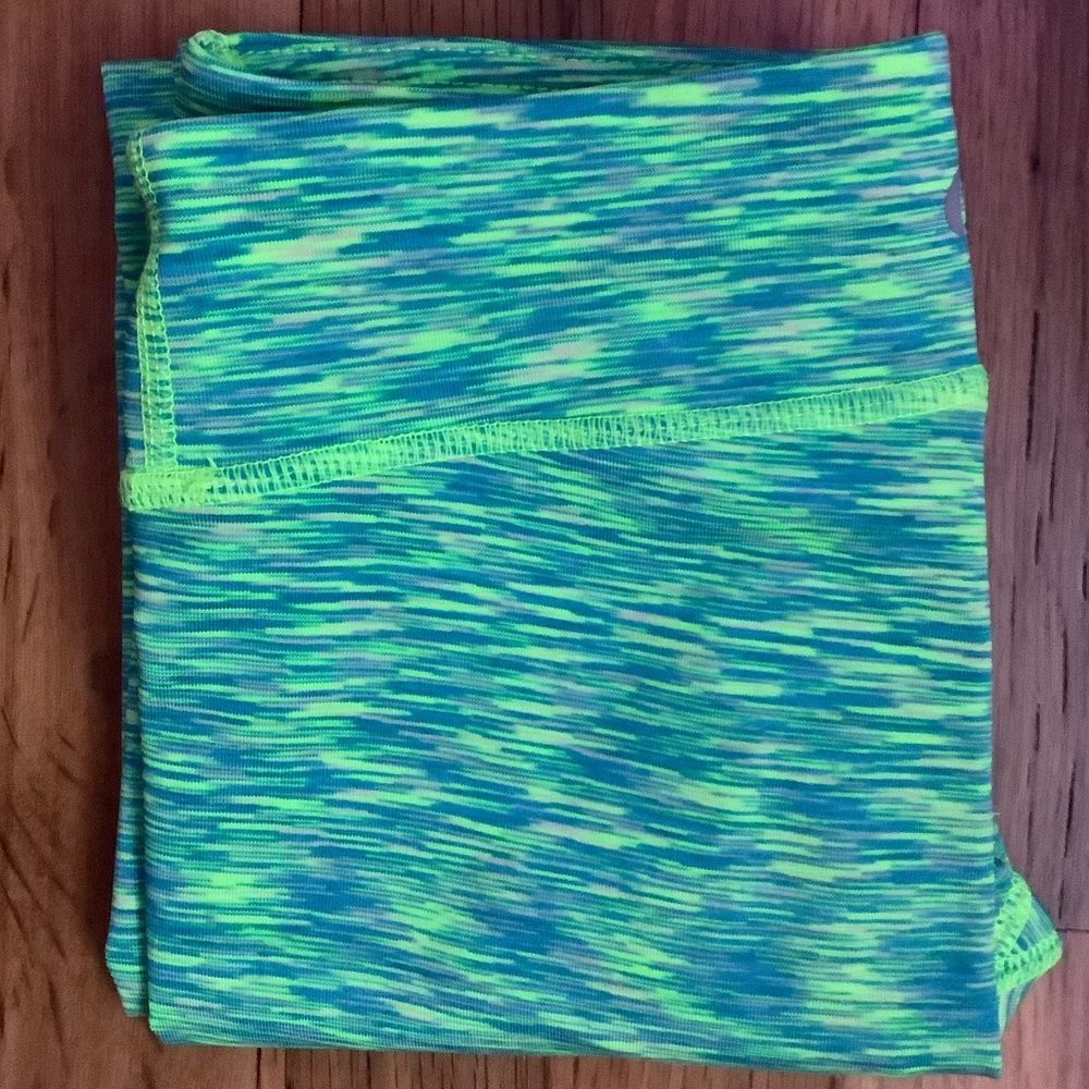 Kids 90 Degree green/blue space dyed leggings